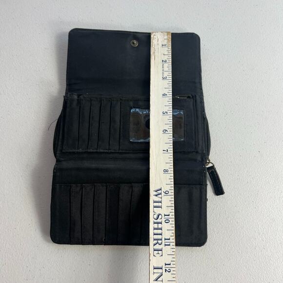 BOC Born Concept Wallet Clutch Womens Blue Tooled Leather Floral Multipockets - Picture 7 of 9